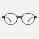 Marlow forest green acetate glasses, front view