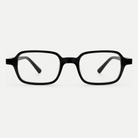 Evelyn black acetate glasses, front view