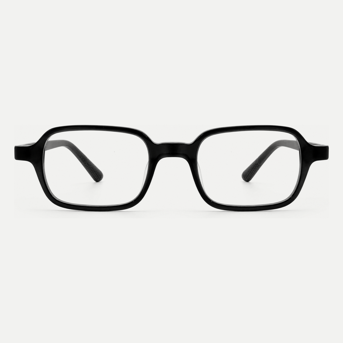 Evelyn black acetate glasses, front view