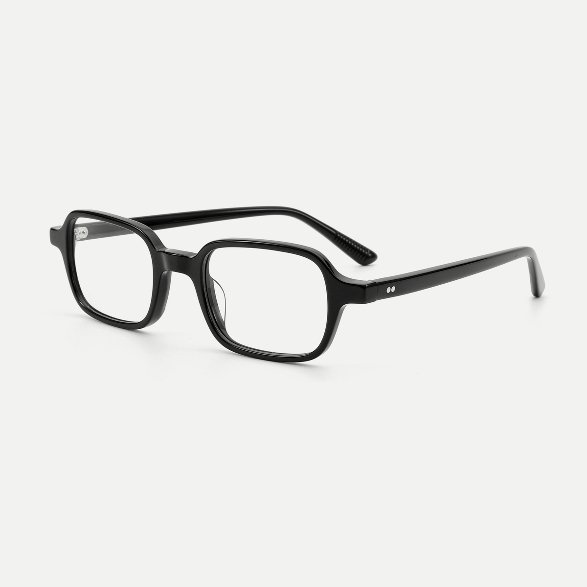 Evelyn black acetate glasses, angled view