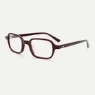 Evelyn burgundy acetate glasses, angled view