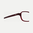 Evelyn burgundy acetate glasses, temple detail