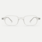 Evelyn crystal clear acetate glasses, front view