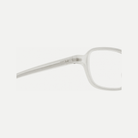 Evelyn crystal clear acetate glasses, temple detail