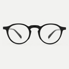 Clara black acetate glasses, front view