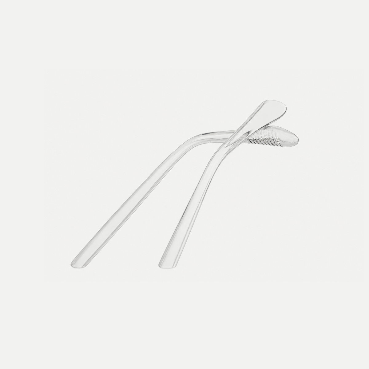 Clara crystal clear acetate glasses, temple tips detail
