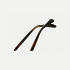 Clara tortoise brown acetate glasses, temple tips detail