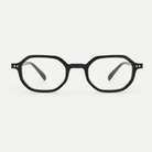 Audrey black acetate glasses, front view