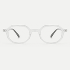 Audrey crystal clear acetate glasses, front view