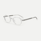 Audrey crystal clear acetate glasses, angled view