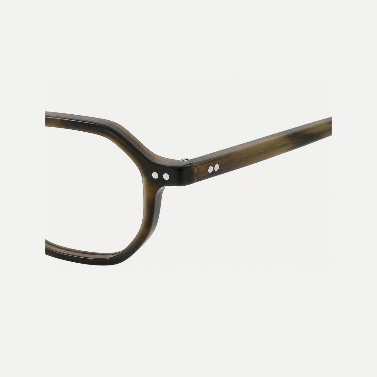 Audrey tortoise brown acetate glasses, temple detail