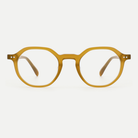Hazel honey amber acetate glasses, front view