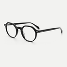 Hazel black acetate glasses, angled view