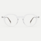Hazel crystal clear acetate glasses, front view