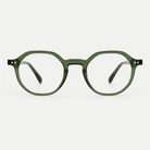Hazel forest green acetate glasses, front view