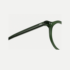 Hazel forest green acetate glasses, temple detail