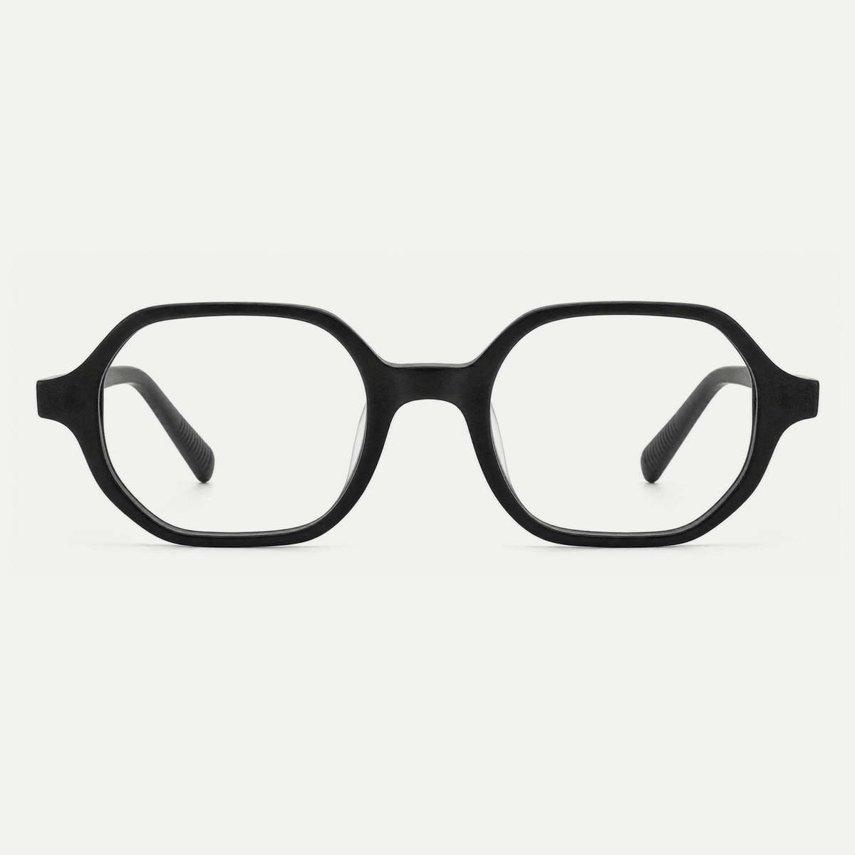 Vivian black acetate glasses, front view