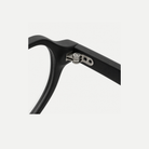 Vivian black acetate glasses, hinge detail