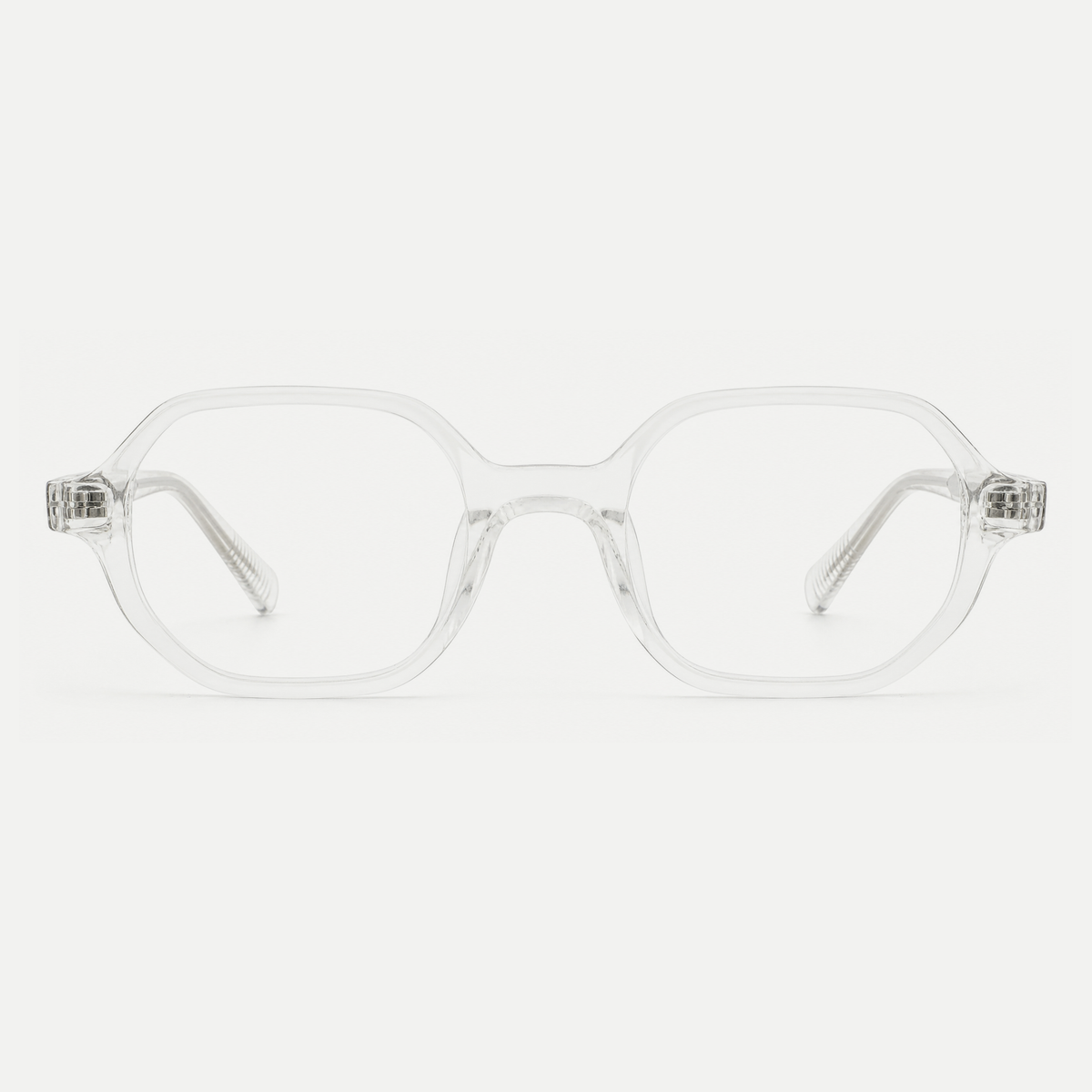 Vivian crystal clear acetate glasses, front view