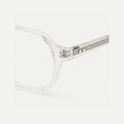 Vivian crystal clear acetate glasses, temple detail