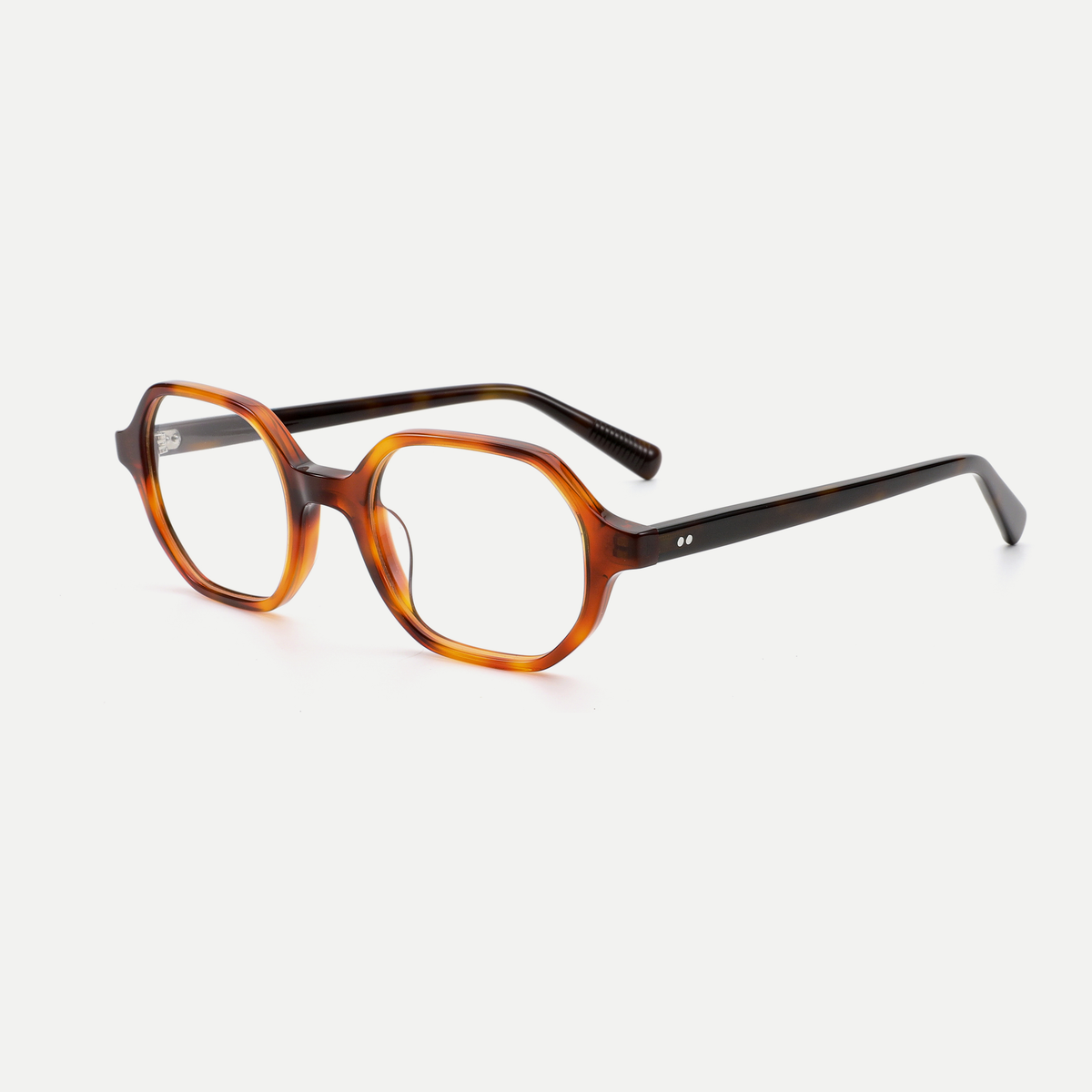 Vivian tortoise brown acetate glasses, angled view