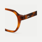 Vivian tortoise brown acetate glasses, temple detail