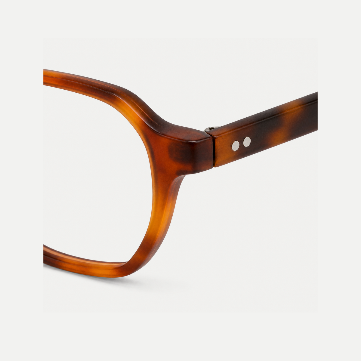 Vivian tortoise brown acetate glasses, temple detail
