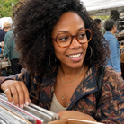 Vivian tortoise brown acetate glasses worn by a customer