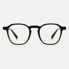Eleanor black acetate glasses, front view
