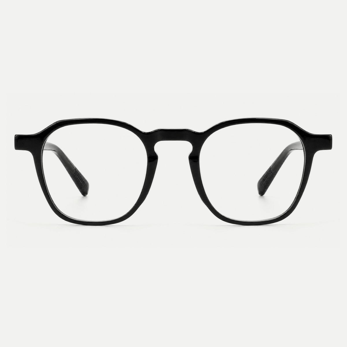 Eleanor black acetate glasses, front view