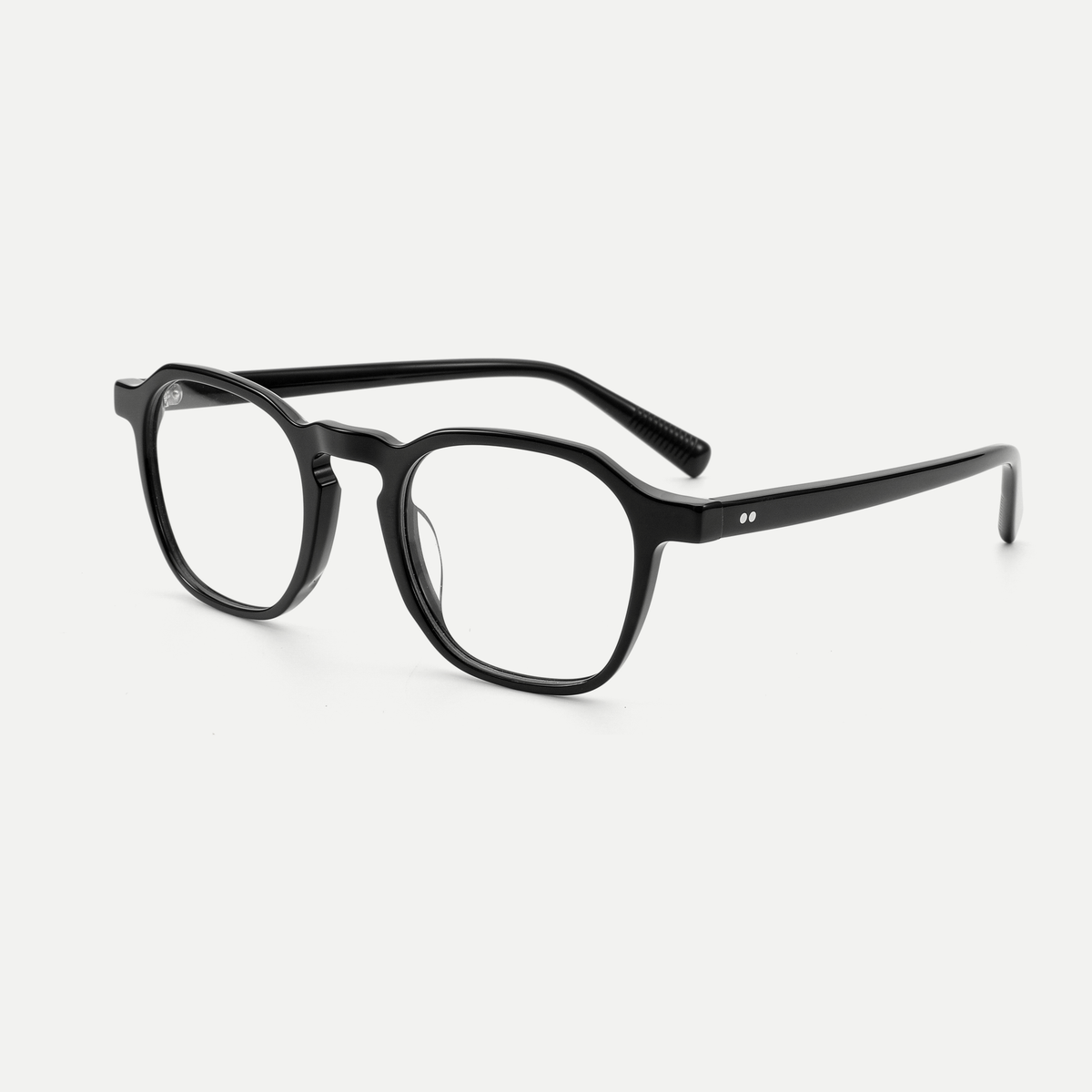 Eleanor black acetate glasses, angled view