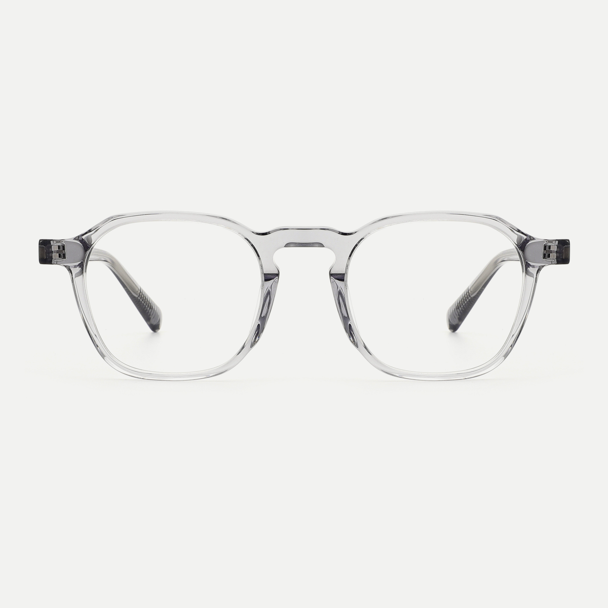 Eleanor crystal clear acetate glasses, front view