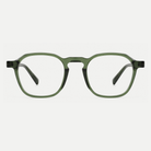 Eleanor forest green acetate glasses, front view