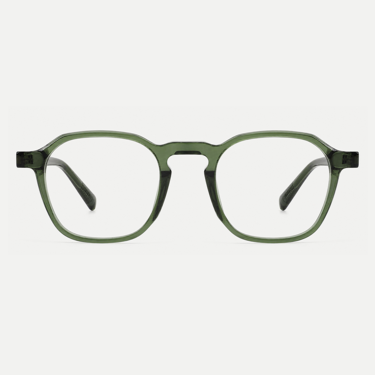 Eleanor forest green acetate glasses, front view
