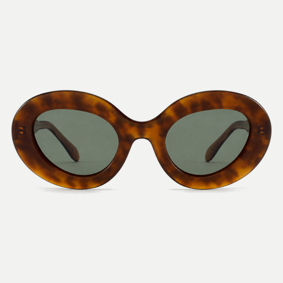 Sloane sunglasses - Amber Tortoise / Green - front view