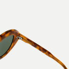 Sloane sunglasses - Amber Tortoise / Green - hinge detail