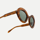 Sloane sunglasses - Amber Tortoise / Green - temple detail