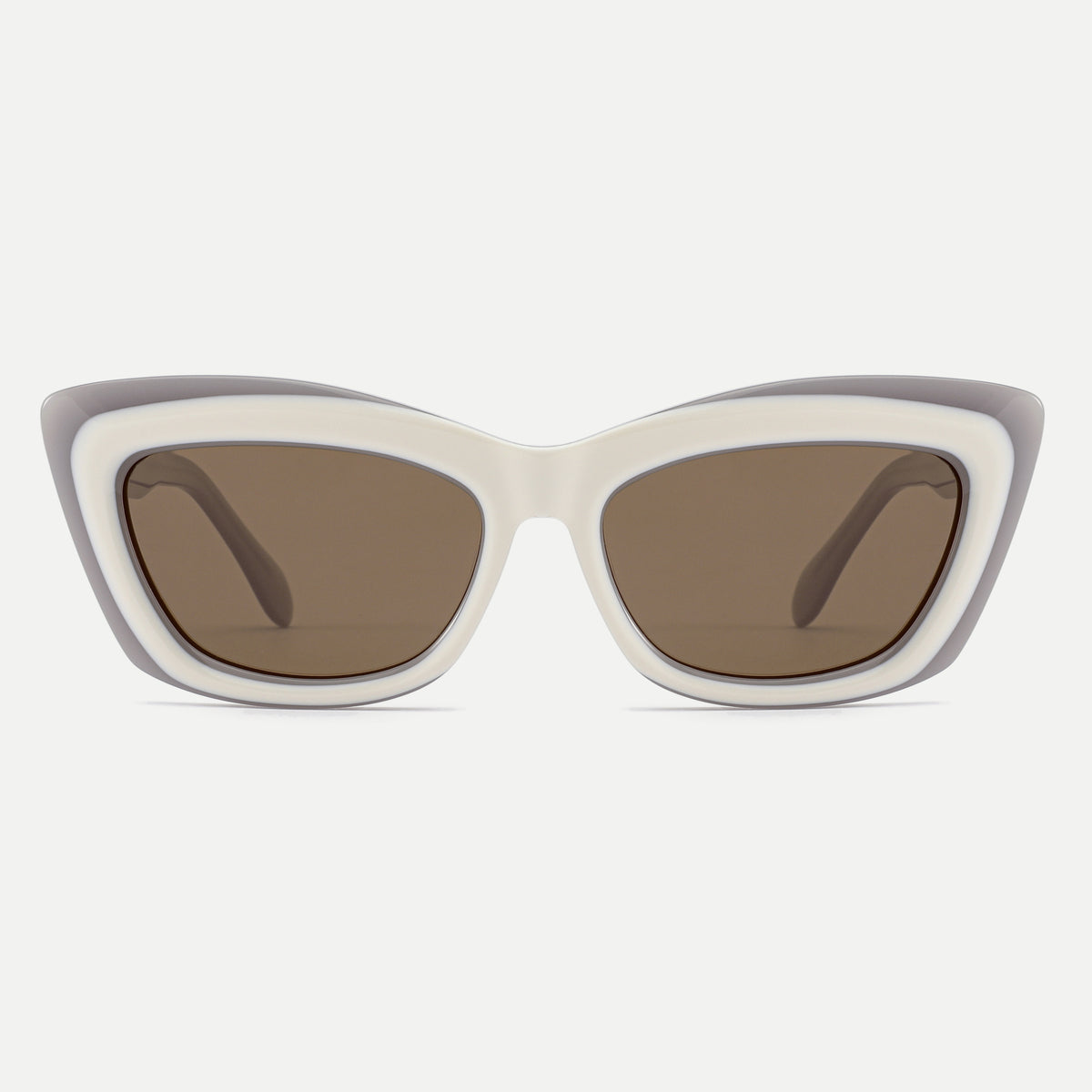 Blair sunglasses - Ivory / Brown - front view