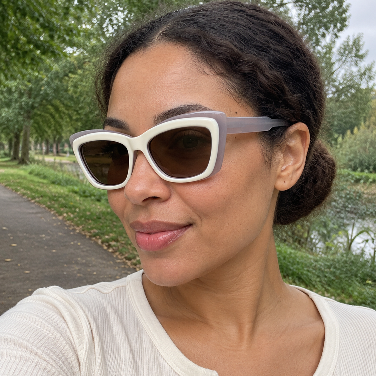 Blair sunglasses - Ivory / Brown - UGC