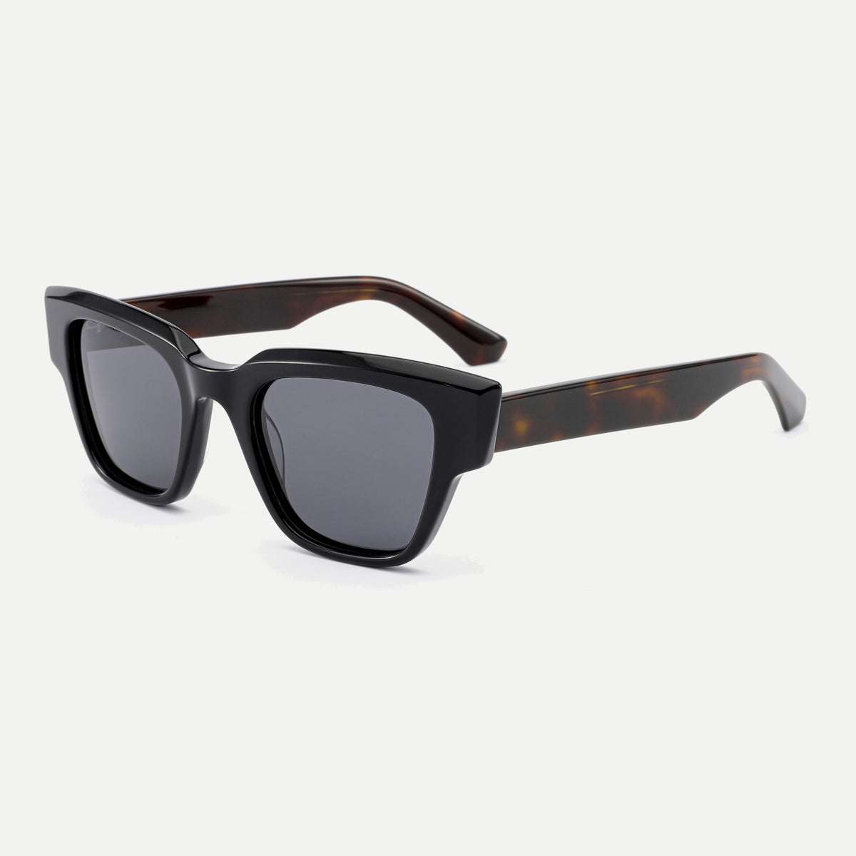 Arden sunglasses - Black Tortoise / Smoke - angled view