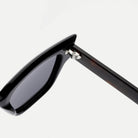 Arden sunglasses - Black Tortoise / Smoke - hinge detail