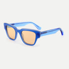 Arden sunglasses - Crystal Blue / Amber - angled view