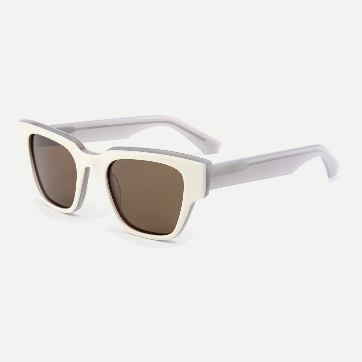 Arden sunglasses - Ivory / Brown - angled view