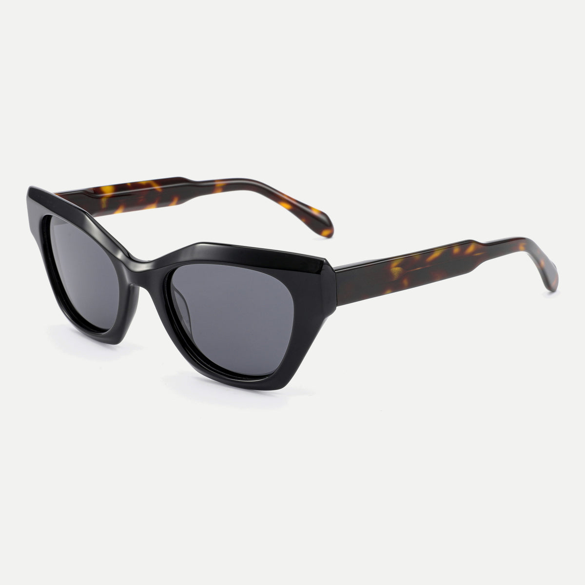 Selene sunglasses - Black Tortoise / Smoke - angled view