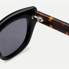 Selene sunglasses - Black Tortoise / Smoke - hinge detail