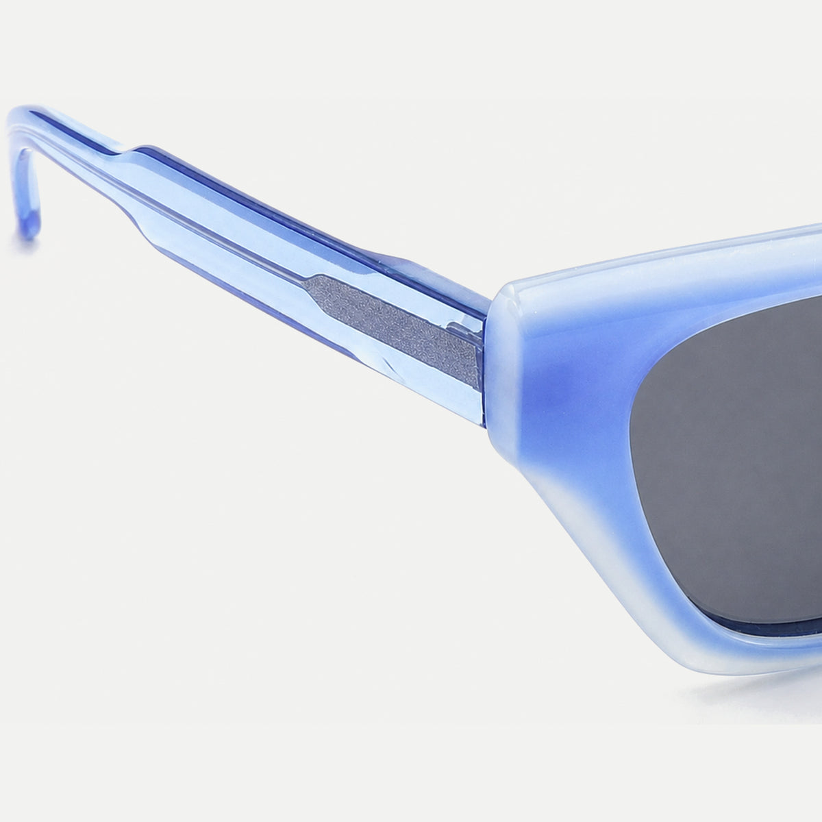 Selene sunglasses - Crystal Ice Blue / Smoke - temple detail