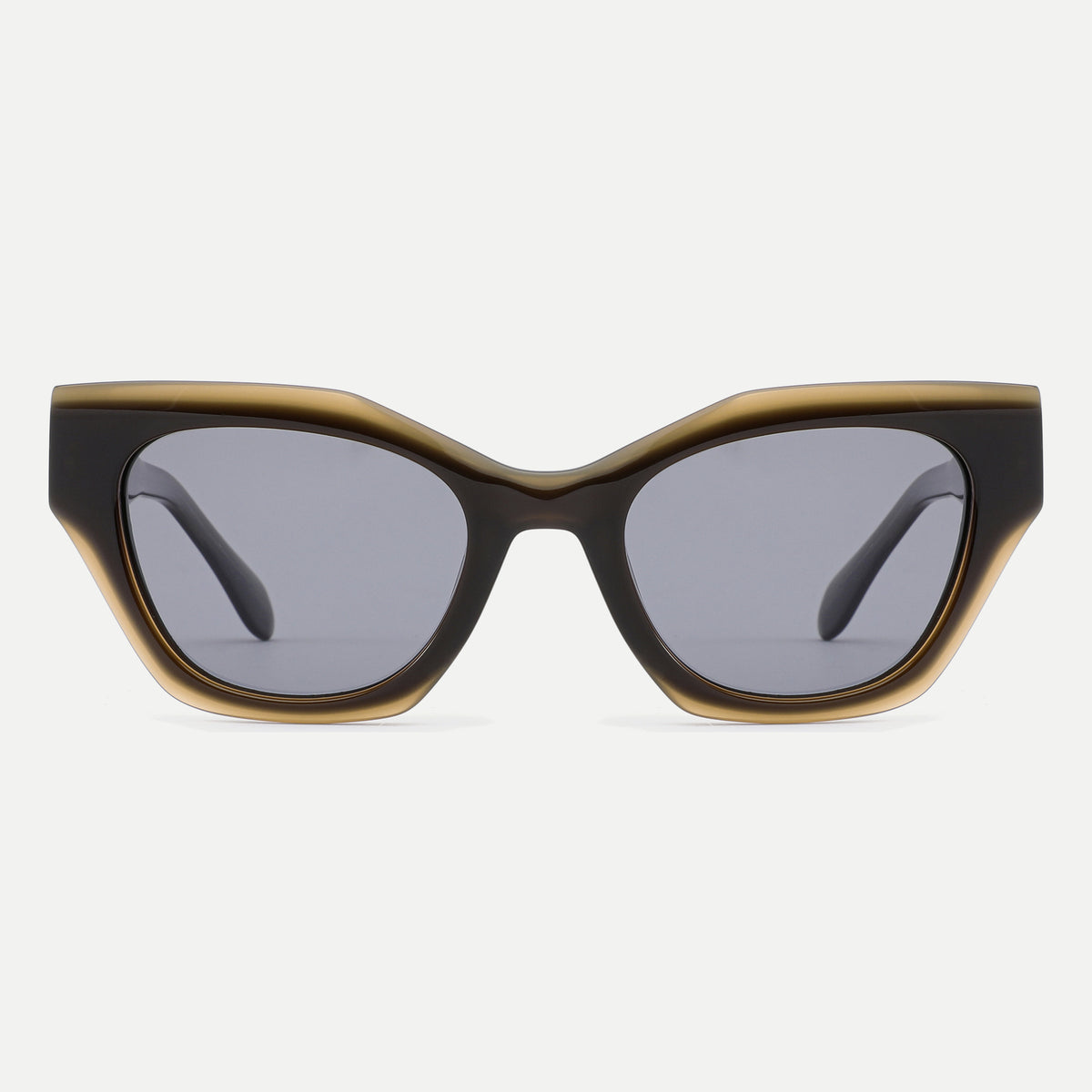 Selene sunglasses - Crystal Olive / Smoke - front view