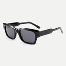 Rowan sunglasses - Black / Smoke - angled view