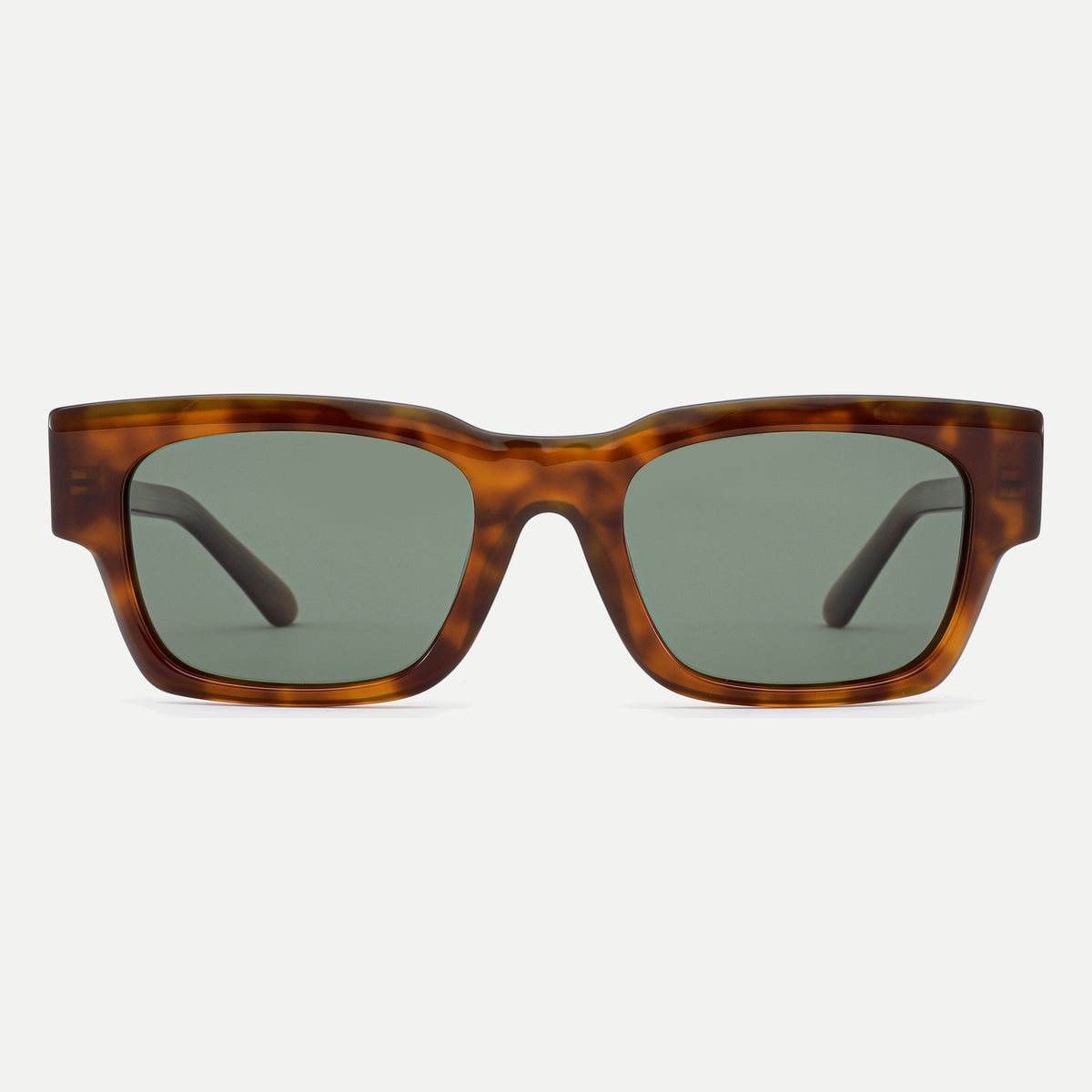 Rowan sunglasses - Amber Tortoise / Green - front view