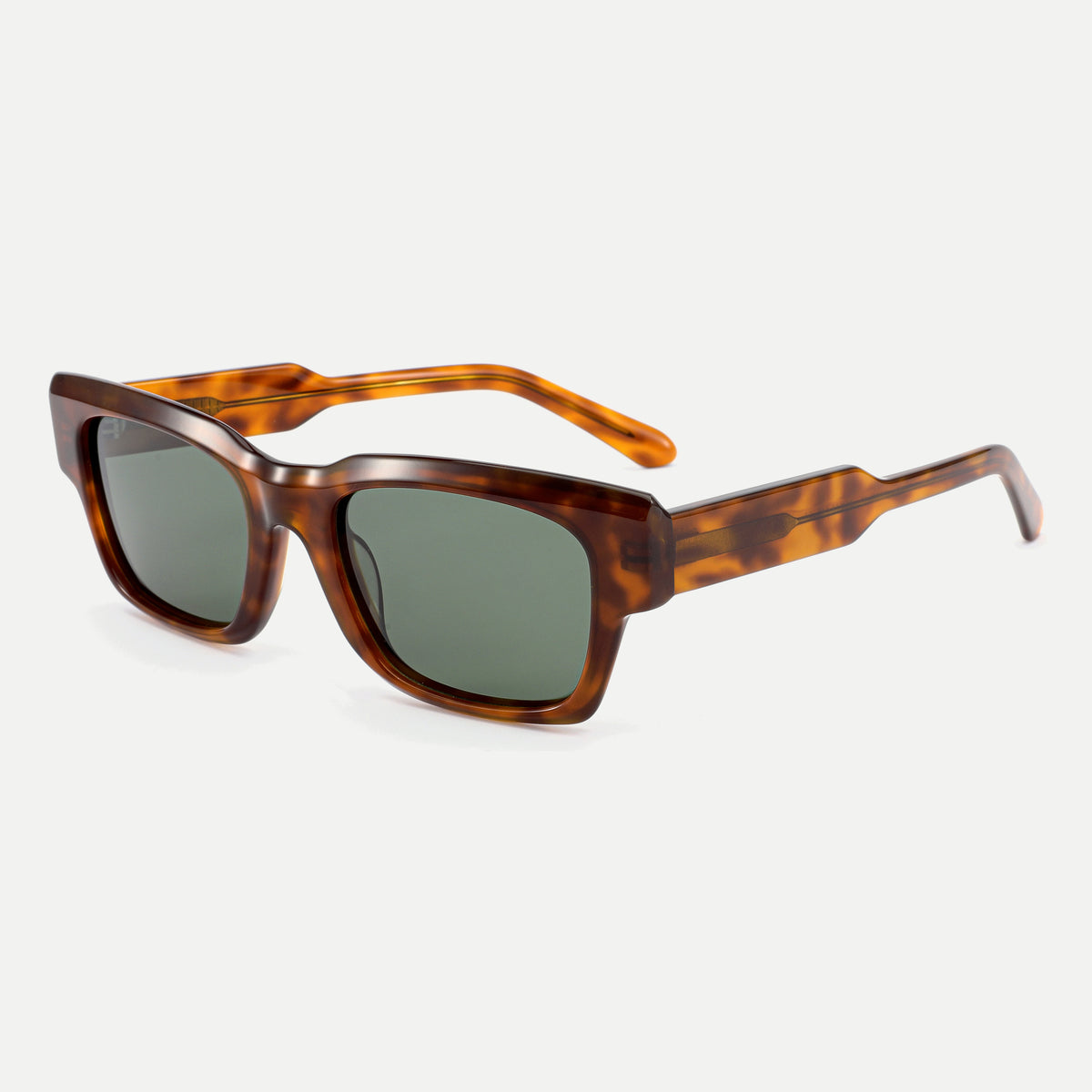 Rowan sunglasses - Amber Tortoise / Green - angled view